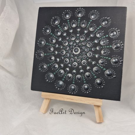 Mini festmény - Fekete/ezüst